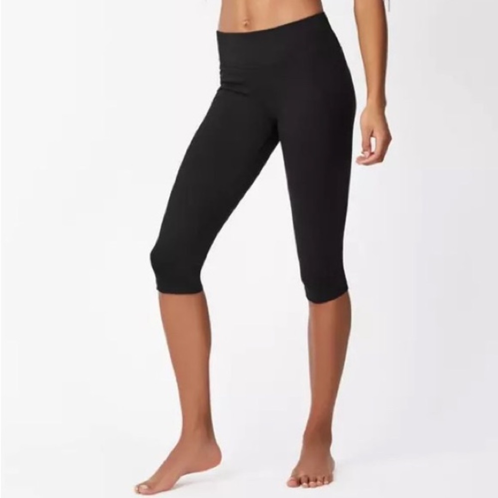 Sweaty Betty Black All Day Contour Capri Gym Leggings SB314 EUC Size Medium